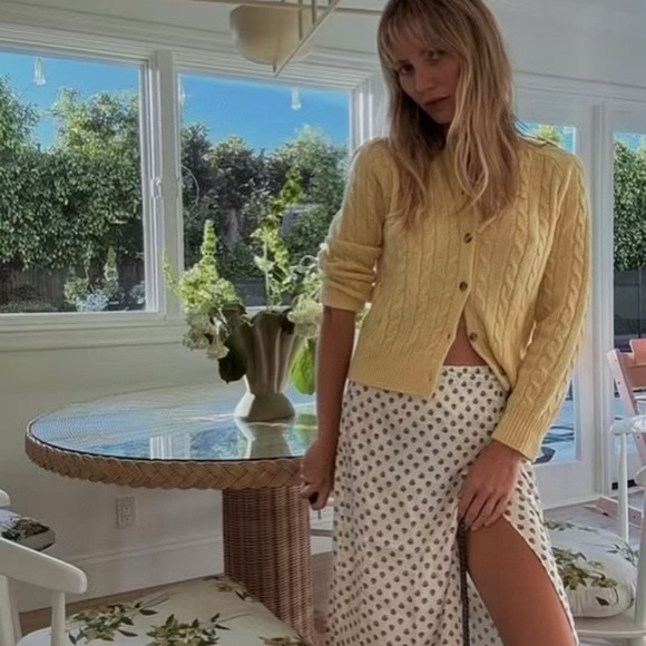 Doen Yellow Cable Knit Cardigan - Picture 7 of 11